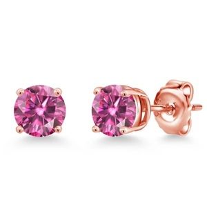 14k Pink Diamond Earrings